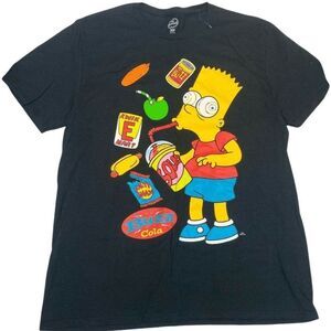 Simpsons T-shirt Mens L Bart Squishee Brain Freeze Kwik E Mart Universal Trippy